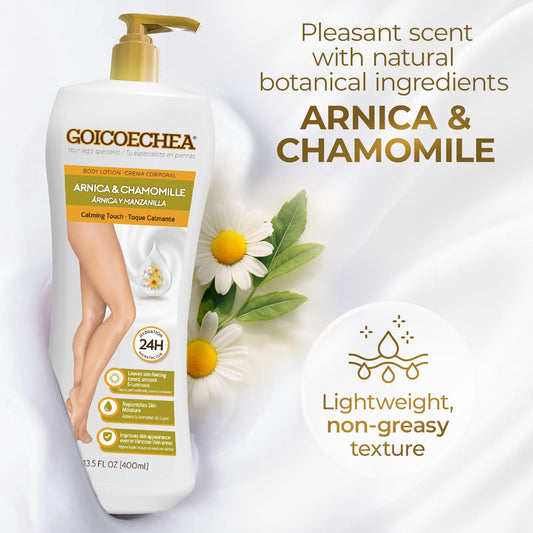 Arnica & Chamomile Body Lotion | Soothes Tired Legs; Hydrates & Refreshes Skin; Non-Greasy Daily Formula; Varicose Veins Cream; Improves Appearance of Varicose Veins, 13.5 Oz, 1-Pack