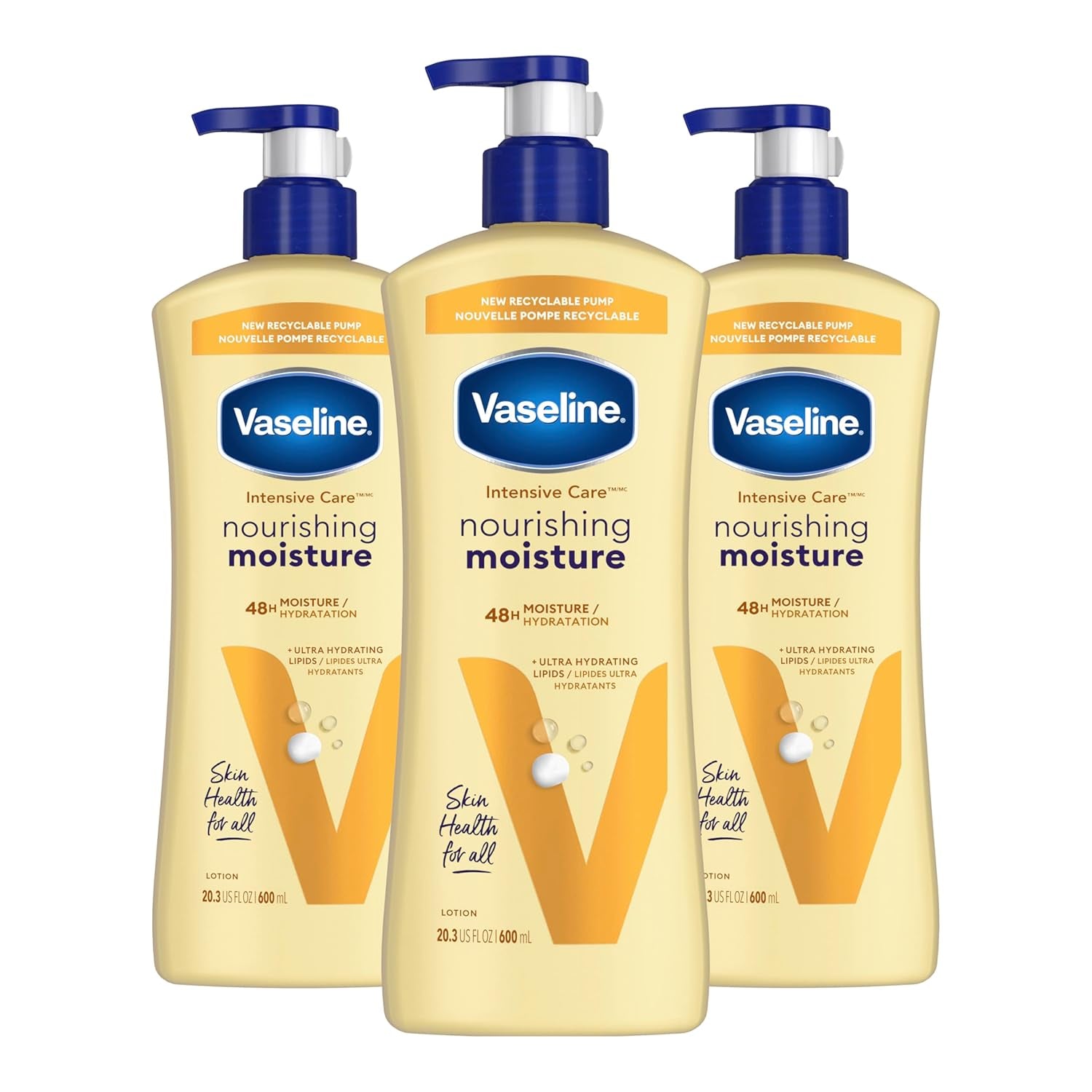Intensive Care Nourishing Moisture Body Lotion 3 Pk Made with Ultra-Hydrating Lipids + Pure Oat Extract for Dry Skin, for Nourished, Healthy-Looking Skin 20.3 Oz