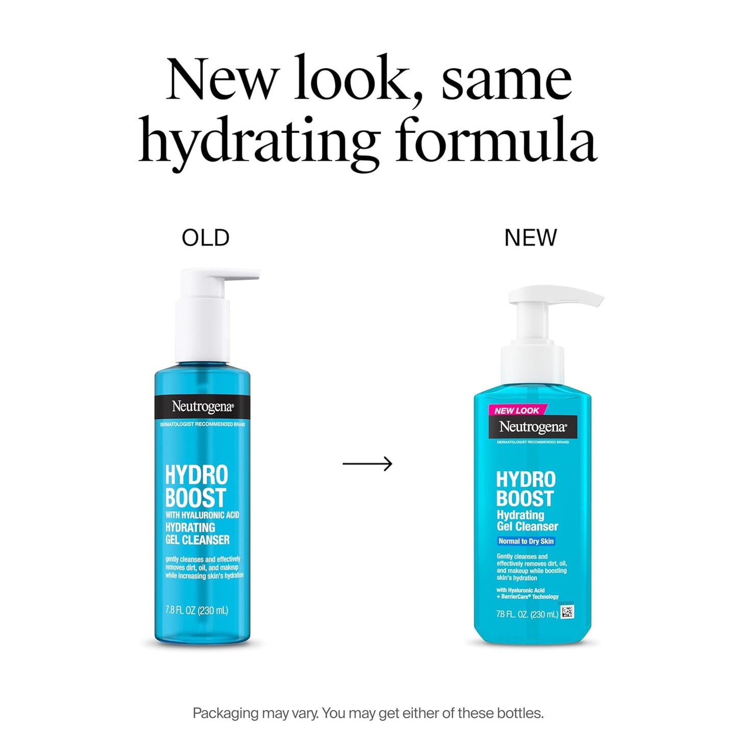 Hydro Boost Hydrating Face Wash & Makeup Remover, Gentle Facial Cleanser Gel with Hyaluronic Acid, Locks Moisture for Soft Supple Skin, Hypoallergenic, Oil-Free, Soap-Free, 7.8 Fl Oz
